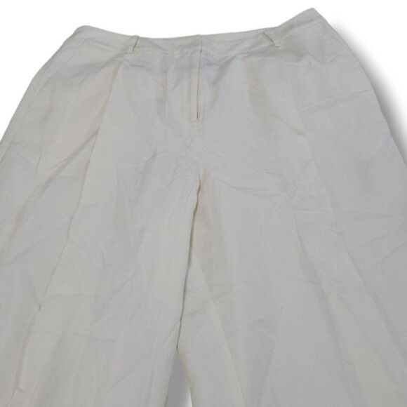 New Lattelier Pants Size Small W30"xL27" Women's Dress Pants Pleated Linen Blend - Picture 4 of 6